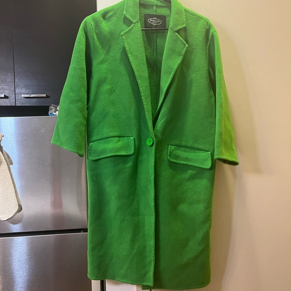 Green wool coat